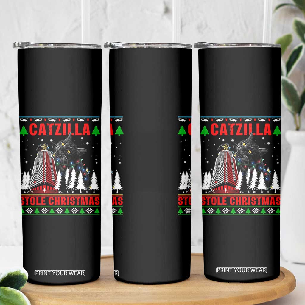 Nakatomi Plaza Christmas Skinny Tumbler Funny Catzilla Monster Xmas TS14 Print Your Wear
