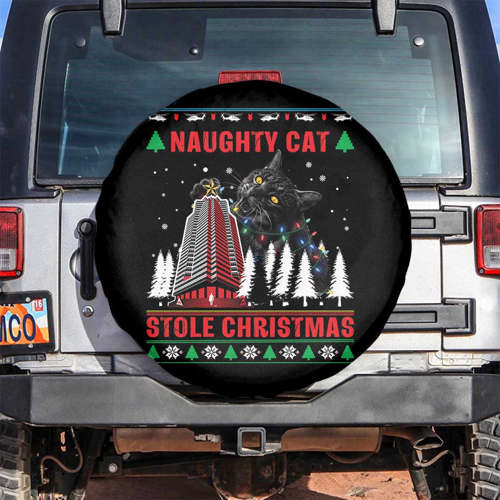 Nakatomi Plaza Christmas Spare Tire Cover Funny Naughty Santa Cat Humor TS14 No hole Black Print Your Wear