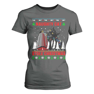 Nakatomi Plaza Christmas T Shirt For Women Funny Naughty Santa Cat Humor TS14 Dark Heather Print Your Wear