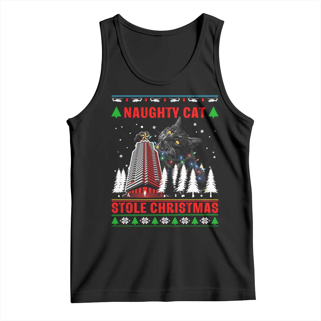 Nakatomi Plaza Christmas Tank Top Funny Naughty Santa Cat Humor TS14 Black Print Your Wear