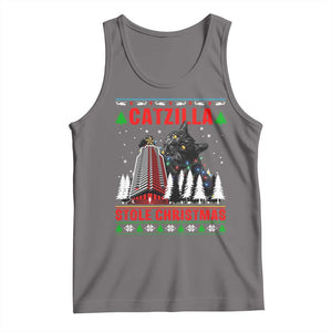 Nakatomi Plaza Christmas Tank Top Funny Catzilla Monster Xmas TS14 Deep Heather Print Your Wear
