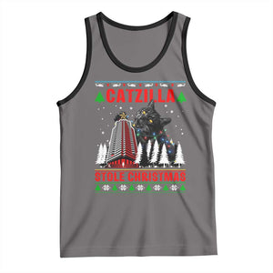 Nakatomi Plaza Christmas Tank Top Funny Catzilla Monster Xmas TS14 Deep Heather Black Print Your Wear