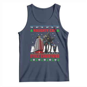 Nakatomi Plaza Christmas Tank Top Funny Naughty Santa Cat Humor TS14 Navy Print Your Wear