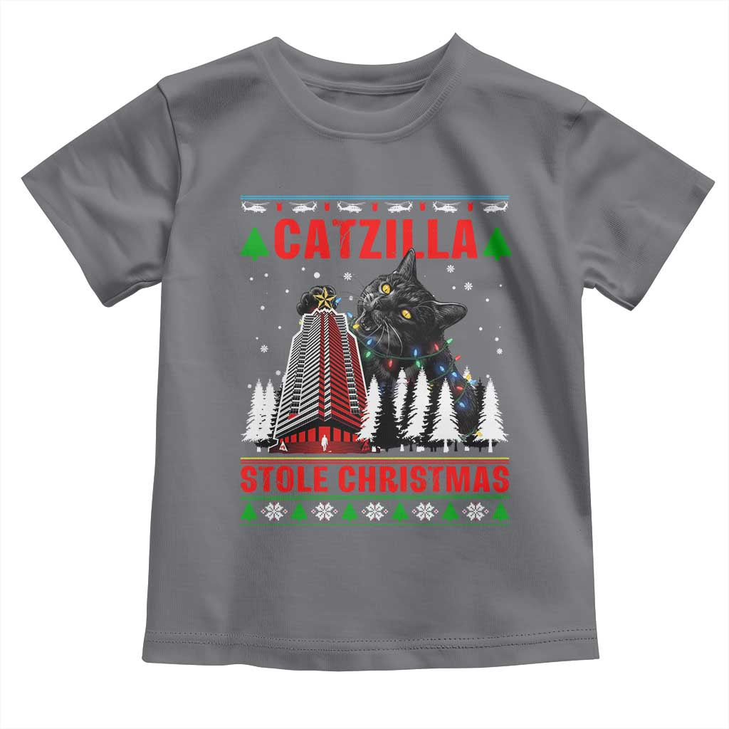 Nakatomi Plaza Christmas Toddler T Shirt Funny Catzilla Monster Xmas TS14 Charcoal Print Your Wear