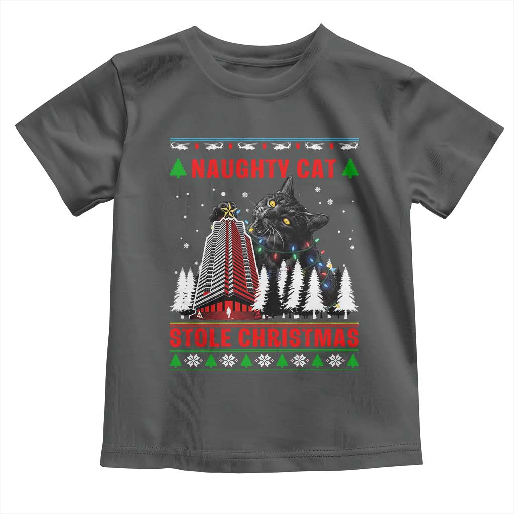 Nakatomi Plaza Christmas Toddler T Shirt Funny Naughty Santa Cat Humor TS14 Dark Heather Print Your Wear