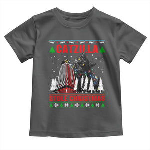 Nakatomi Plaza Christmas Toddler T Shirt Funny Catzilla Monster Xmas TS14 Dark Heather Print Your Wear