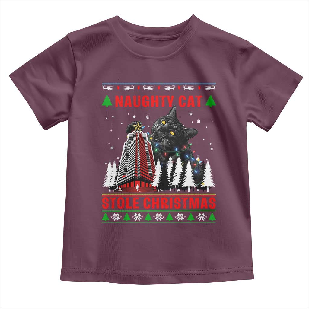 Nakatomi Plaza Christmas Toddler T Shirt Funny Naughty Santa Cat Humor TS14 Maroon Print Your Wear