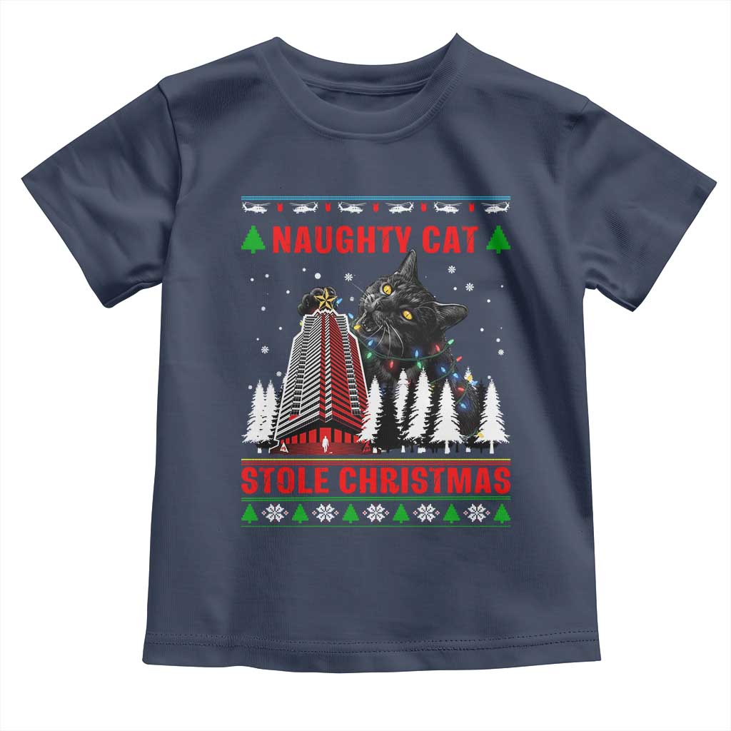Nakatomi Plaza Christmas Toddler T Shirt Funny Naughty Santa Cat Humor TS14 Navy Print Your Wear