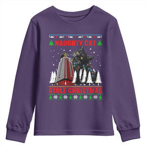 Nakatomi Plaza Christmas Youth Sweatshirt Funny Naughty Santa Cat Humor TS14 Purple Print Your Wear