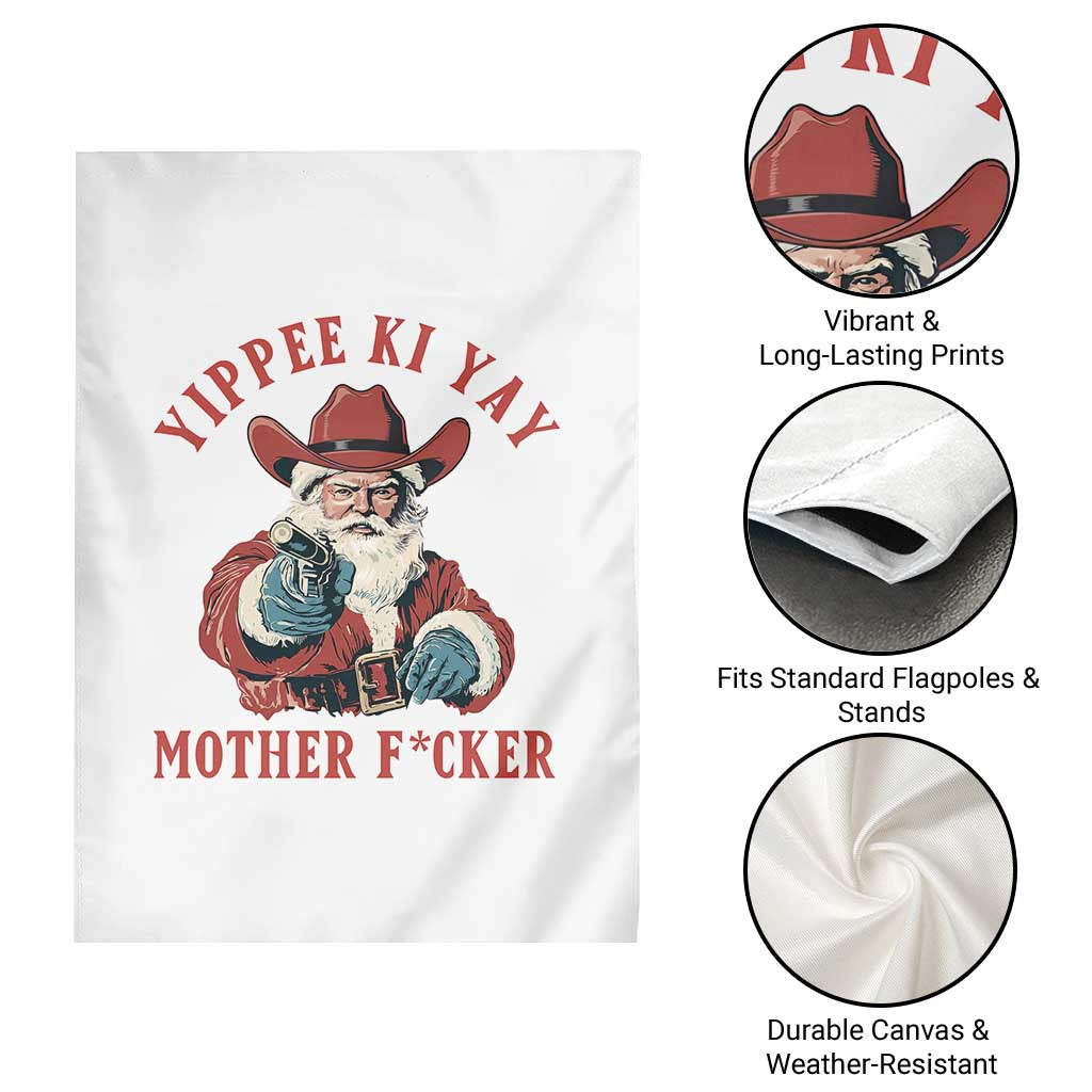 Yippee Ki Yay Mother Fcker Garden Flag Funny Santa Gun Christmas TS14 Print Your Wear