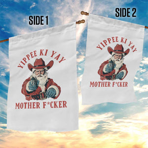 Yippee Ki Yay Mother Fcker Garden Flag Funny Santa Gun Christmas TS14 Print Your Wear