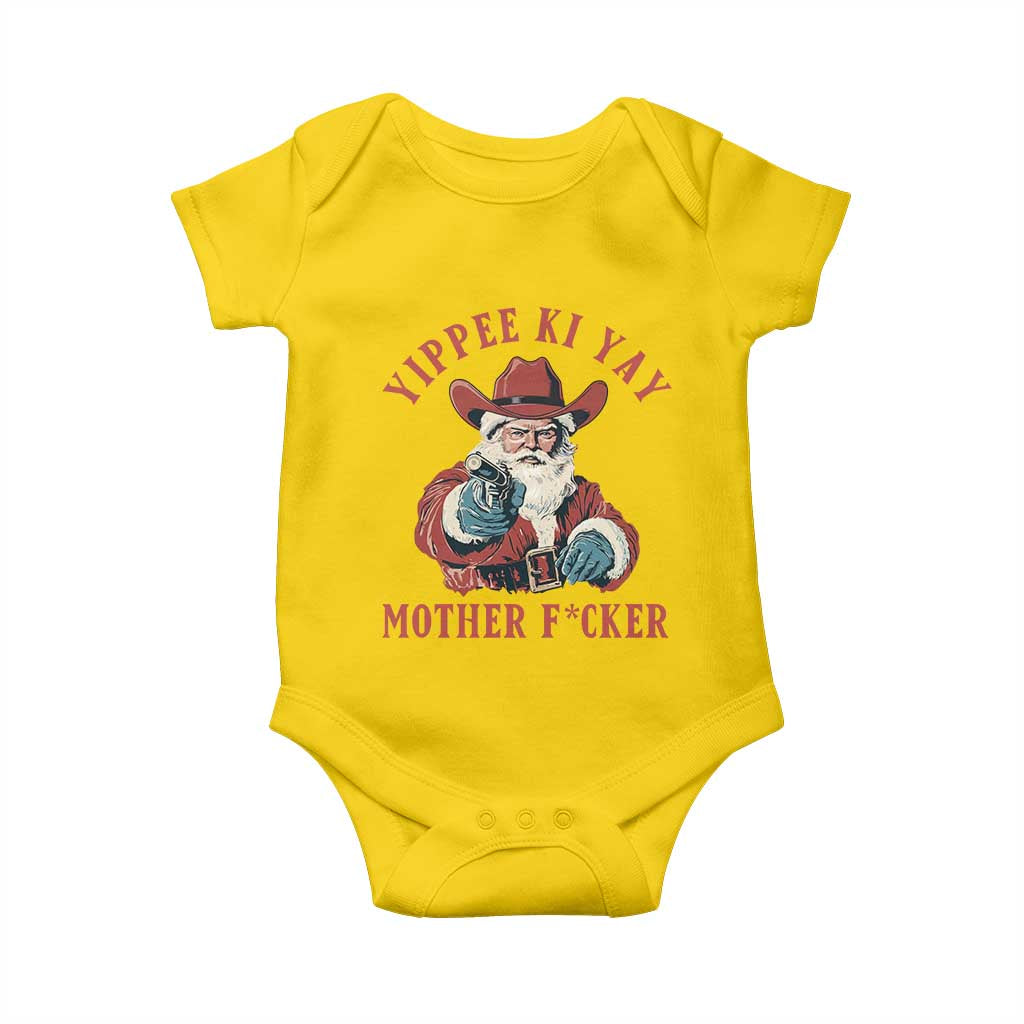 Yippee Ki Yay Mother Fcker Baby Onesie Funny Santa Gun Christmas TS14 Daisy Print Your Wear