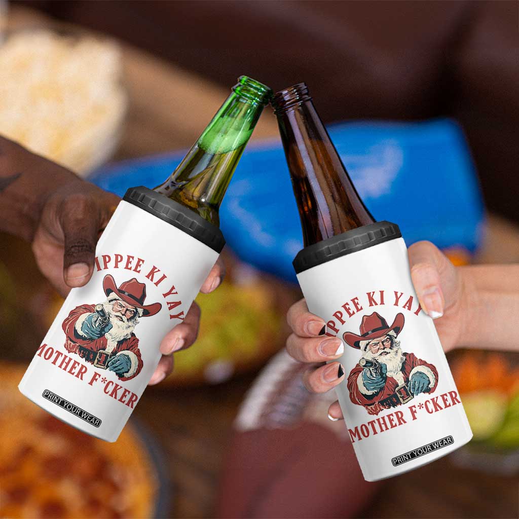 Yippee Ki Yay Mother Fcker 4 in 1 Can Cooler Tumbler Funny Santa Gun Christmas TS14 Print Your Wear