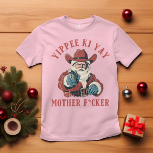 Yippee Ki Yay Mother Fcker T Shirt Funny Santa Gun Christmas TS14 Light Pink Print Your Wear