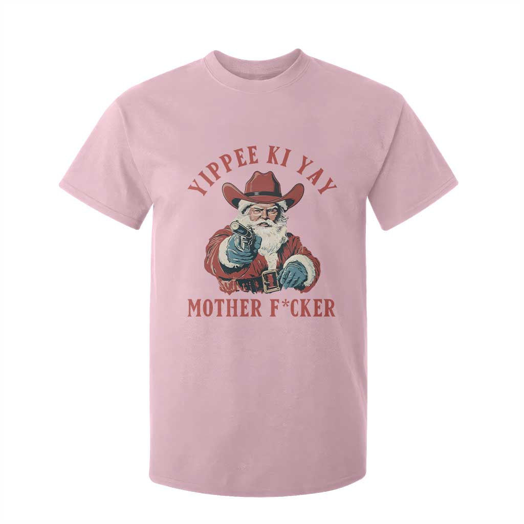 Yippee Ki Yay Mother Fcker T Shirt For Kid Funny Santa Gun Christmas TS14 Light Pink Print Your Wear