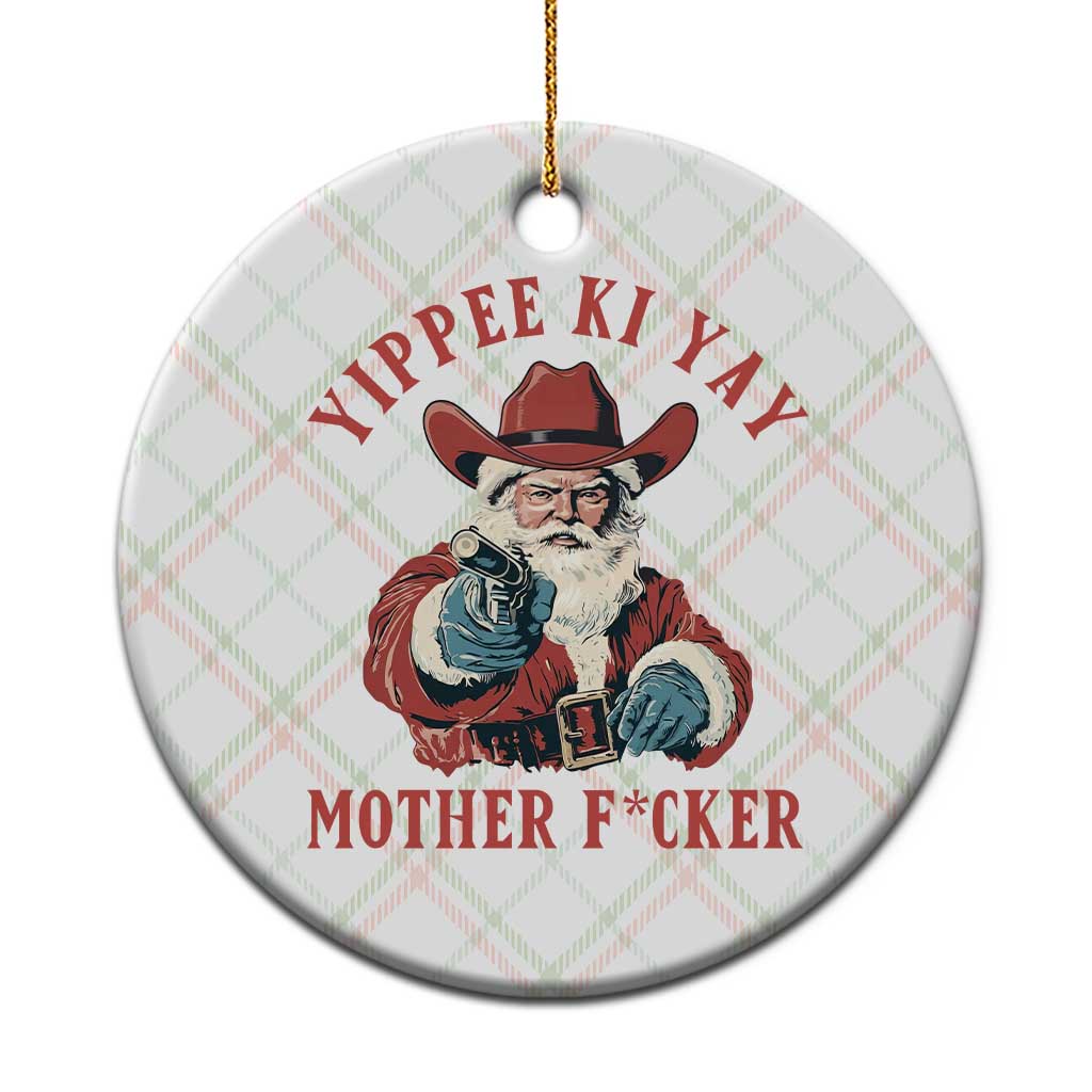 Yippee Ki Yay Mother Fcker Ceramic Ornament Funny Santa Gun Christmas TS14 1pc Christmas Plaid Print Your Wear