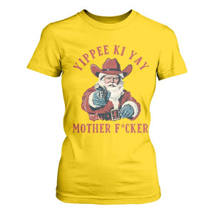 Yippee Ki Yay Mother Fcker T Shirt For Women Funny Santa Gun Christmas TS14 Daisy Print Your Wear