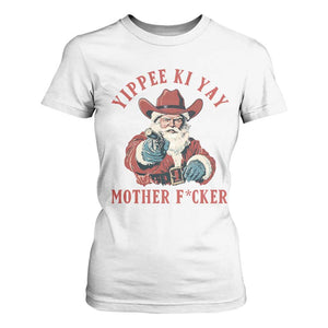 Yippee Ki Yay Mother Fcker T Shirt For Women Funny Santa Gun Christmas TS14 White Print Your Wear