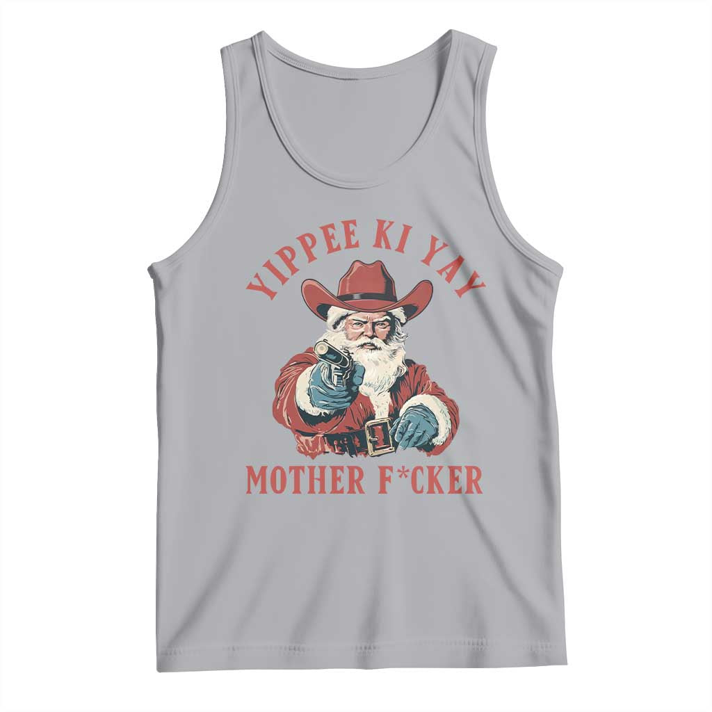 Yippee Ki Yay Mother Fcker Tank Top Funny Santa Gun Christmas TS14 Athletic Heather Print Your Wear