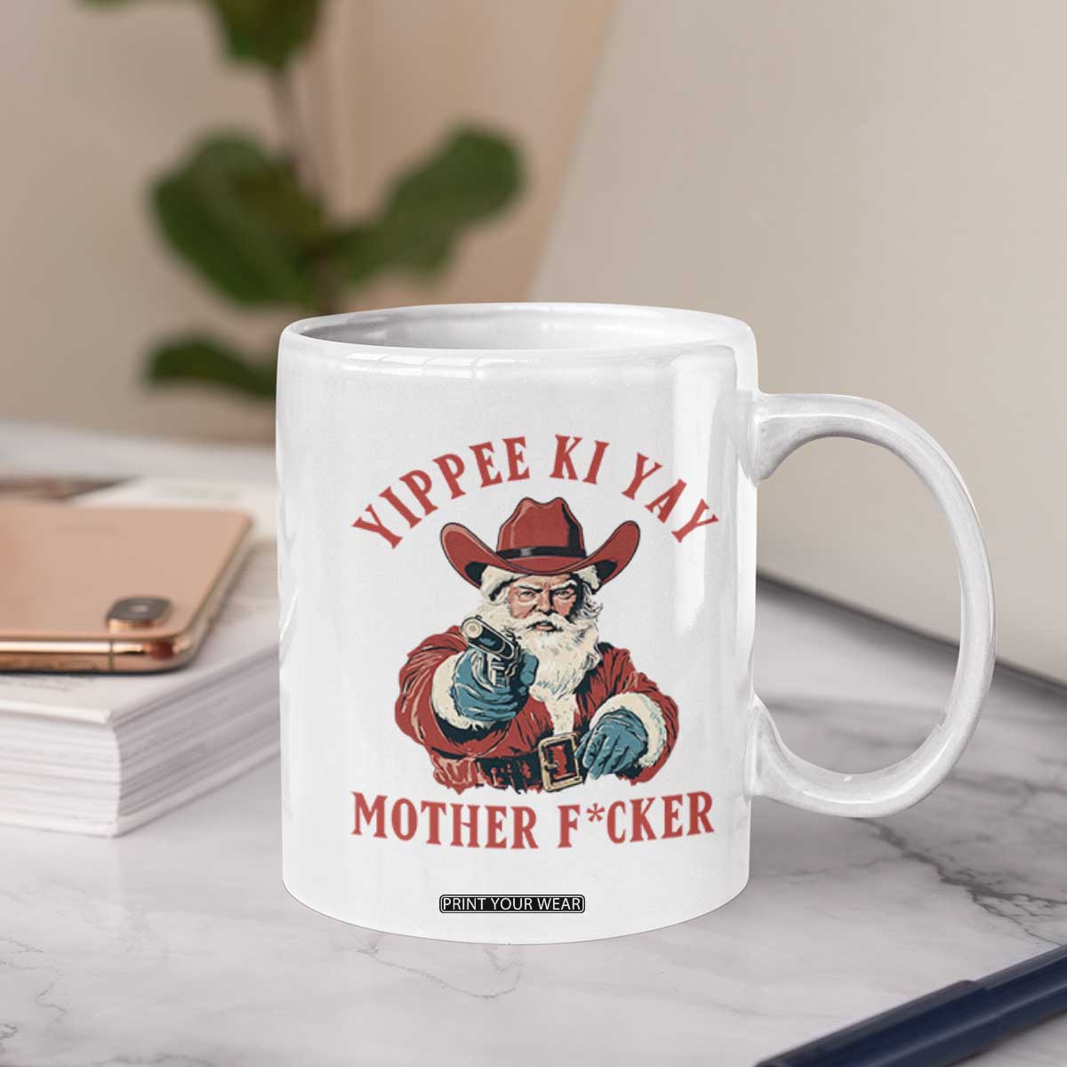 Yippee Ki Yay Mother Fcker Coffee Mug Funny Santa Gun Christmas TS14 Print Your Wear