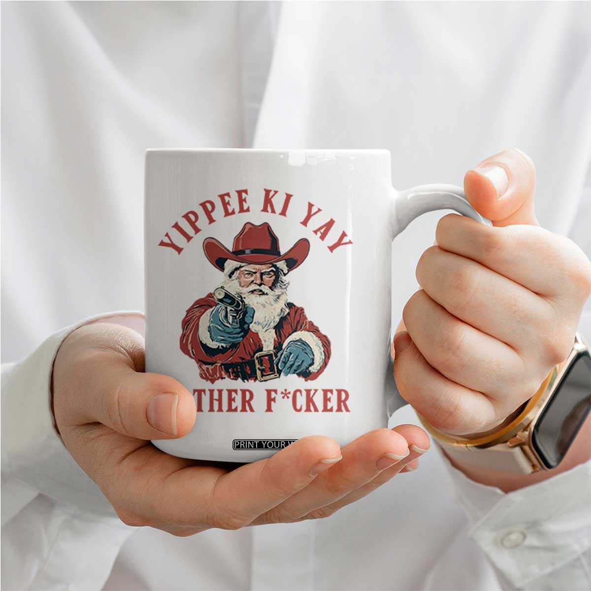 Yippee Ki Yay Mother Fcker Coffee Mug Funny Santa Gun Christmas TS14 Print Your Wear