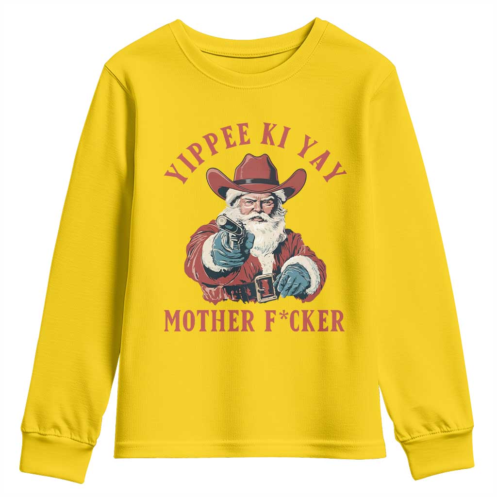 Yippee Ki Yay Mother Fcker Youth Sweatshirt Funny Santa Gun Christmas TS14 Daisy Print Your Wear