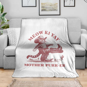 Funny Cowboy Cat Throw Blanket Western Rodeo Meow Ki Yay Mother Purrer TS14 Print Your Wear