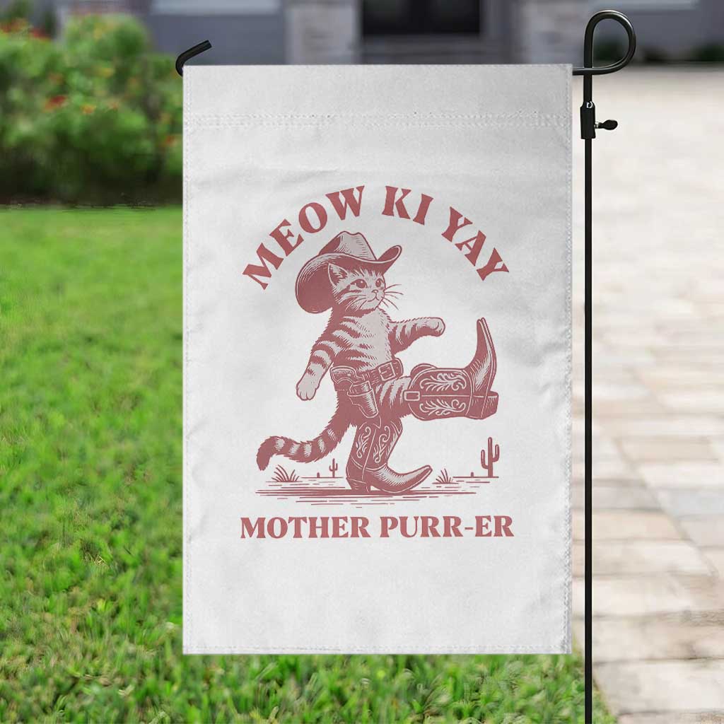 Funny Cowboy Cat Garden Flag Western Rodeo Meow Ki Yay Mother Purrer TS14 Print Your Wear