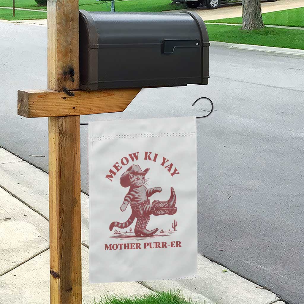 Funny Cowboy Cat Garden Flag Western Rodeo Meow Ki Yay Mother Purrer TS14 Print Your Wear