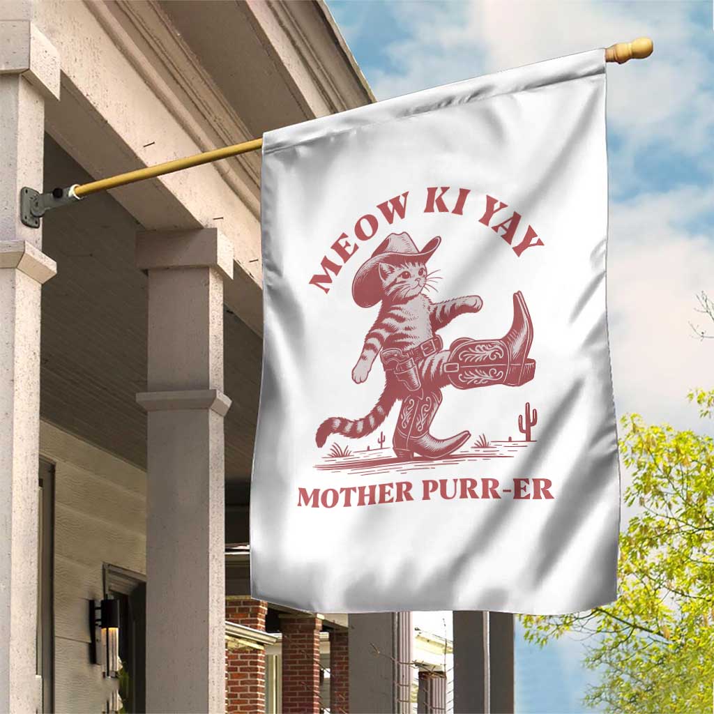 Funny Cowboy Cat Garden Flag Western Rodeo Meow Ki Yay Mother Purrer TS14 Print Your Wear