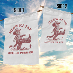Funny Cowboy Cat Garden Flag Western Rodeo Meow Ki Yay Mother Purrer TS14 Print Your Wear