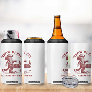 Funny Cowboy Cat 4 in 1 Can Cooler Tumbler Western Rodeo Meow Ki Yay Mother Purrer TS14 Print Your Wear
