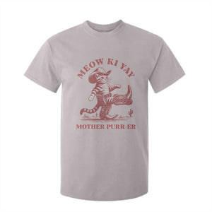 Funny Cowboy Cat T Shirt For Kid Western Rodeo Meow Ki Yay Mother Purrer TS14 Ice Gray Print Your Wear