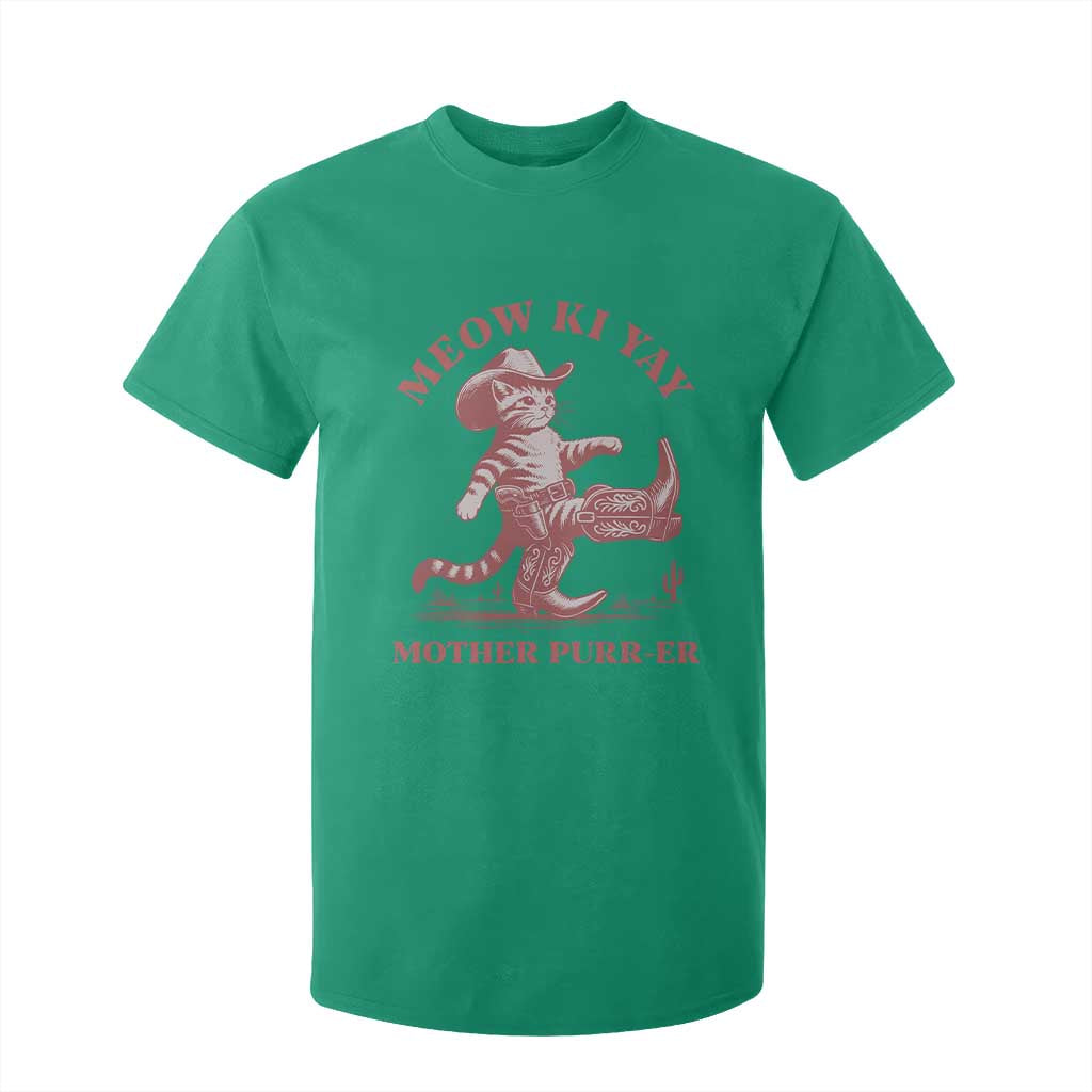 Funny Cowboy Cat T Shirt For Kid Western Rodeo Meow Ki Yay Mother Purrer TS14 Irish Green Print Your Wear