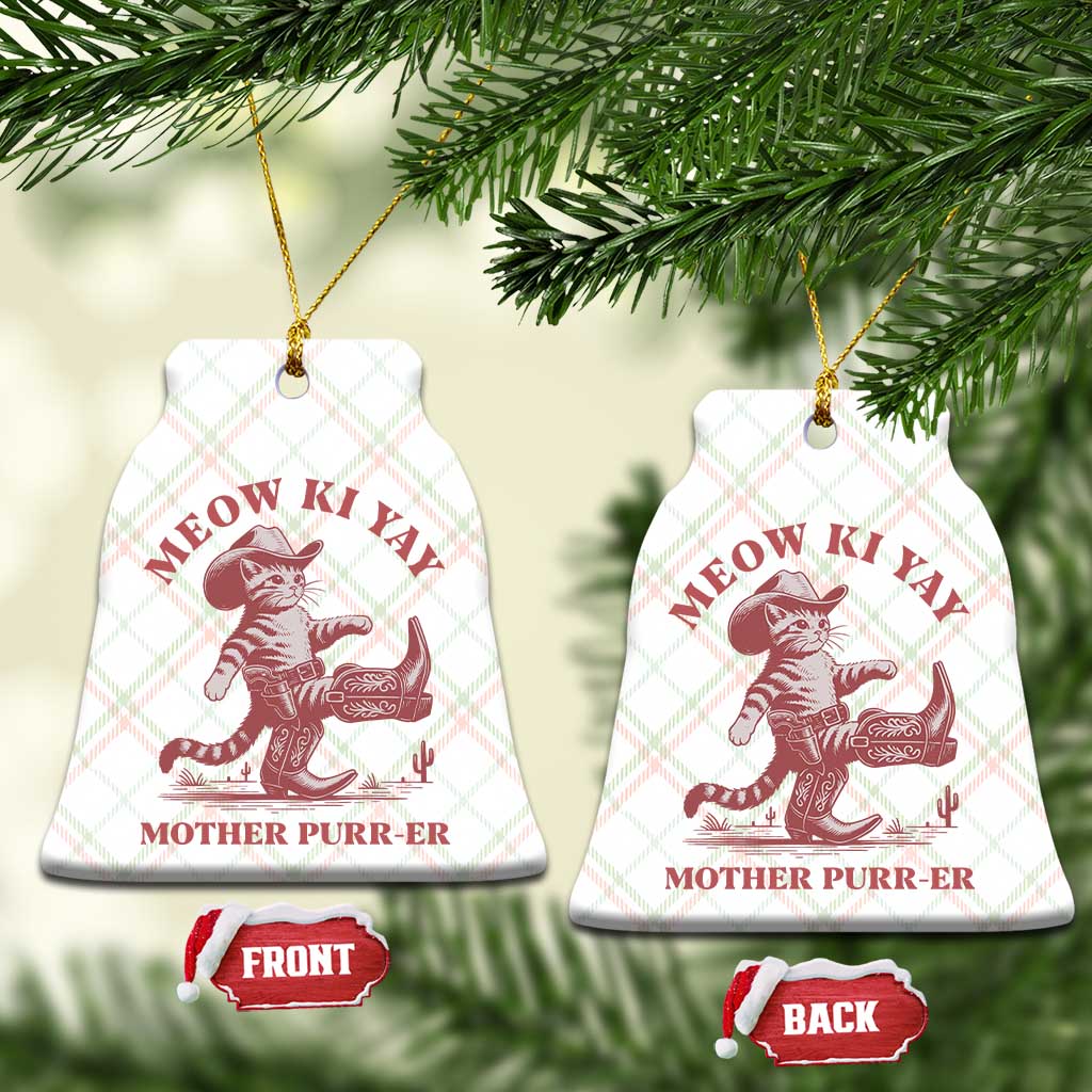 Funny Cowboy Cat Ceramic Ornament Western Rodeo Meow Ki Yay Mother Purrer TS14 Print Your Wear