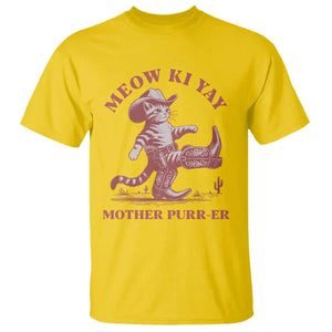Funny Cowboy Cat T Shirt Western Rodeo Meow Ki Yay Mother Purrer TS14 Daisy Print Your Wear