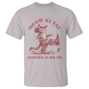 Funny Cowboy Cat T Shirt Western Rodeo Meow Ki Yay Mother Purrer TS14 Ice Gray Print Your Wear