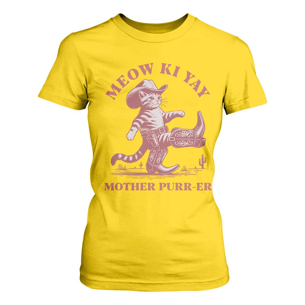 Funny Cowboy Cat T Shirt For Women Western Rodeo Meow Ki Yay Mother Purrer TS14 Daisy Print Your Wear