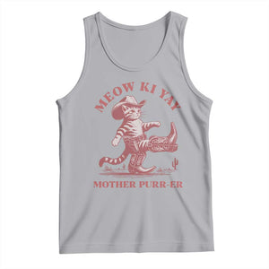 Funny Cowboy Cat Tank Top Western Rodeo Meow Ki Yay Mother Purrer TS14 Athletic Heather Print Your Wear