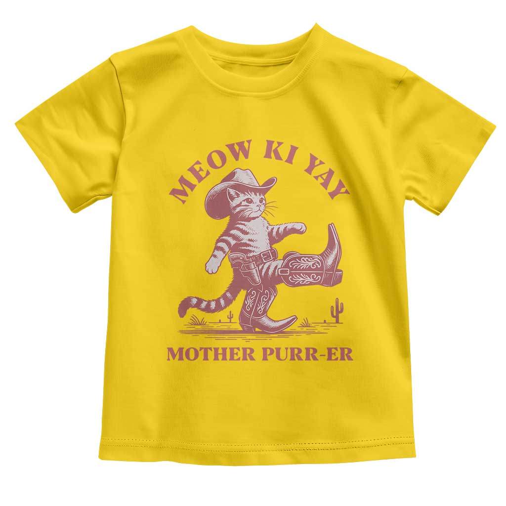 Funny Cowboy Cat Toddler T Shirt Western Rodeo Meow Ki Yay Mother Purrer TS14 Daisy Print Your Wear