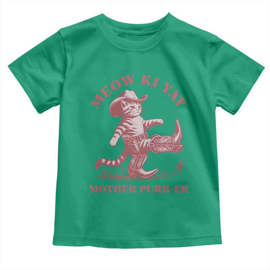 Funny Cowboy Cat Toddler T Shirt Western Rodeo Meow Ki Yay Mother Purrer TS14 Irish Green Print Your Wear