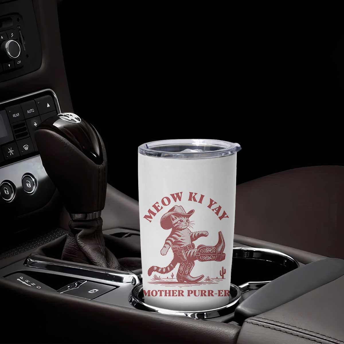 Funny Cowboy Cat Tumbler Cup Western Rodeo Meow Ki Yay Mother Purrer TS14 Print Your Wear