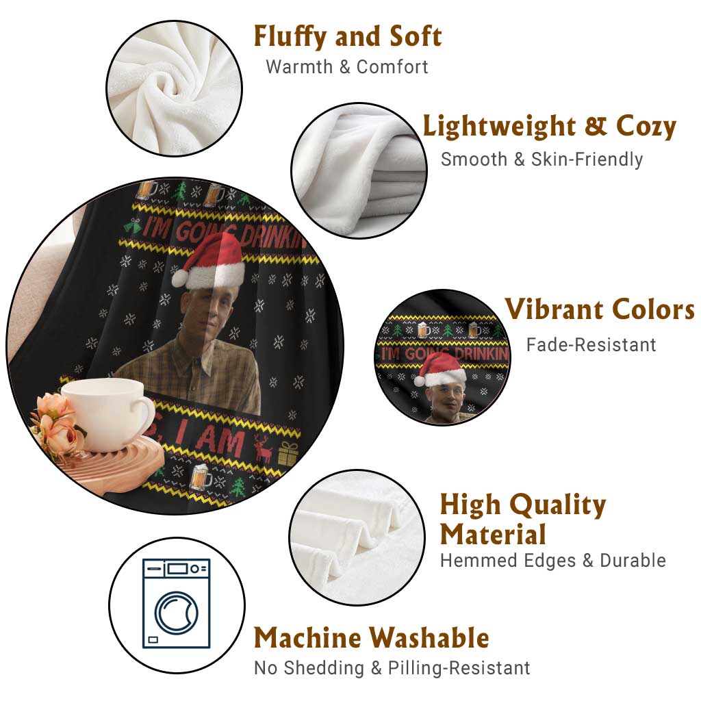 Ed Gein Christmas Throw Blanket I Am Going Drinking Yes I Am Christmas TS14 Print Your Wear