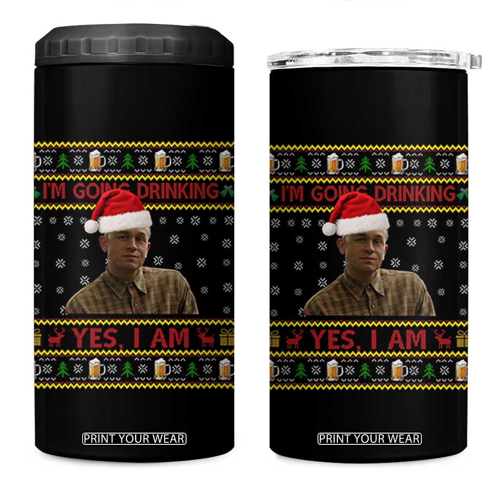 Ed Gein Christmas 4 in 1 Can Cooler Tumbler I Am Going Drinking Yes I Am Christmas TS14 One Size: 16 oz Black Print Your Wear