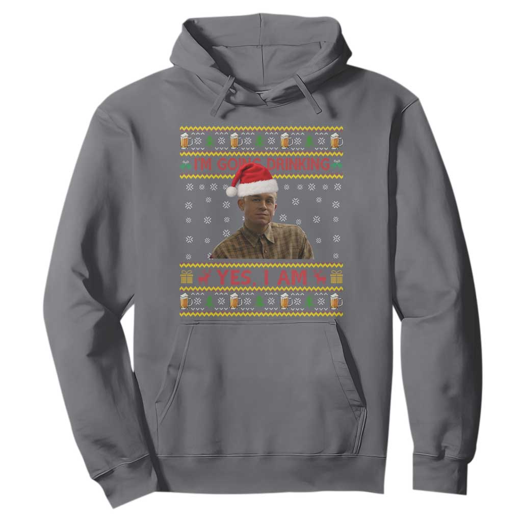 Ed Gein Christmas Hoodie I Am Going Drinking Yes I Am Christmas TS14 Charcoal Print Your Wear