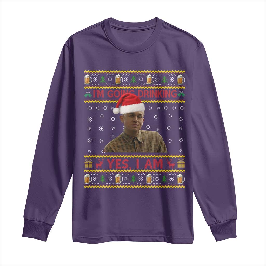 Ed Gein Christmas Long Sleeve Shirt I Am Going Drinking Yes I Am Christmas TS14 Purple Print Your Wear