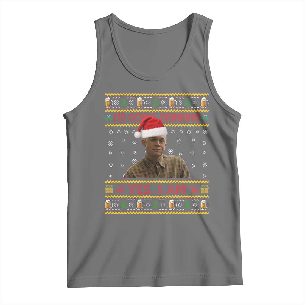 Ed Gein Christmas Tank Top I Am Going Drinking Yes I Am Christmas TS14 Black Heather Print Your Wear
