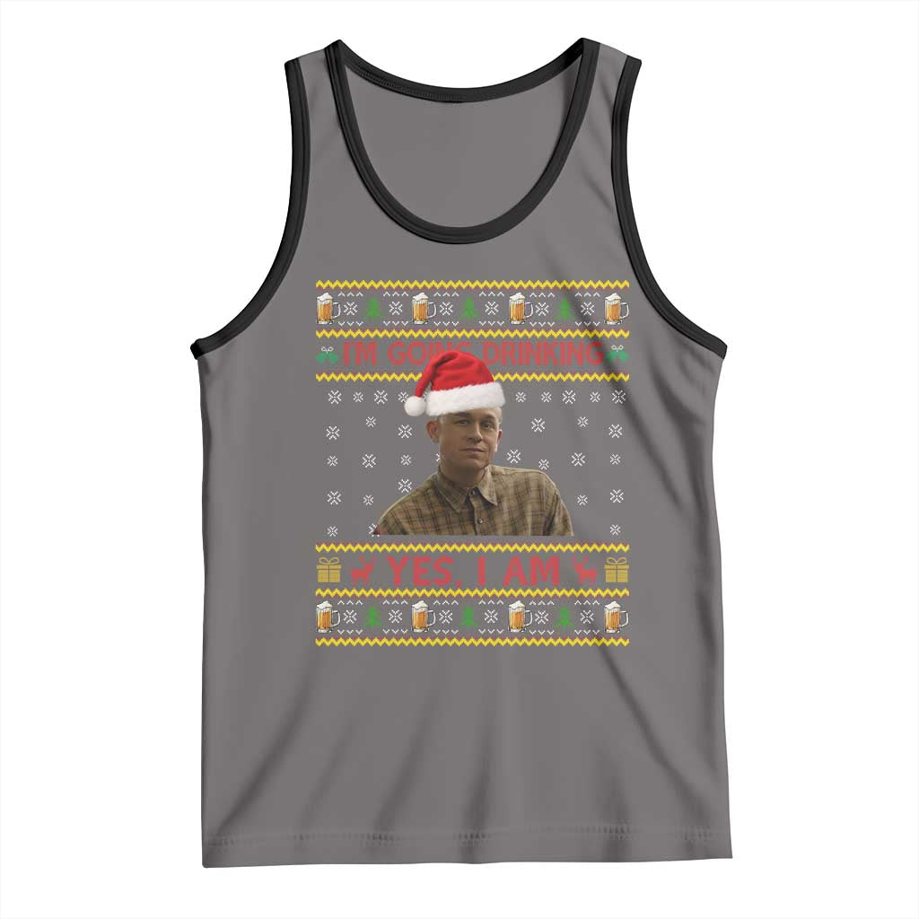 Ed Gein Christmas Tank Top I Am Going Drinking Yes I Am Christmas TS14 Deep Heather Black Print Your Wear