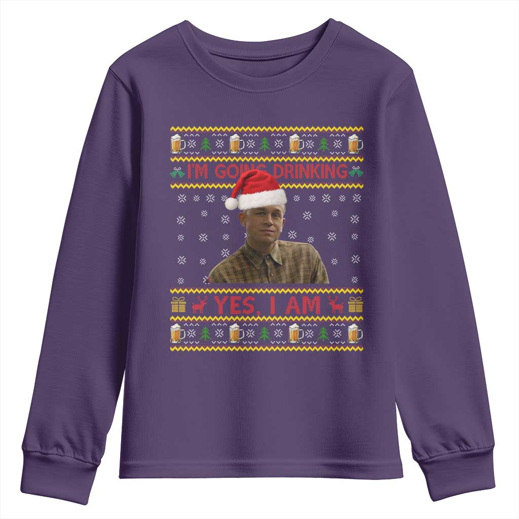 Ed Gein Christmas Youth Sweatshirt I Am Going Drinking Yes I Am Christmas TS14 Purple Print Your Wear