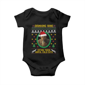Ed Gein Christmas Baby Onesie Drinking Wine Eating These Sinful Cold Cuts TS14 Black Print Your Wear